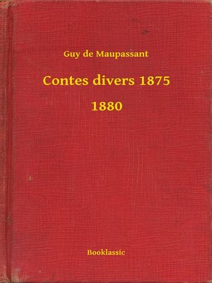 cover image of Contes divers 1875--1880